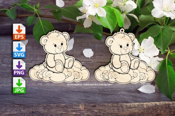 Download Bear Sitting on a Cloud V2 Baby Shower - Premium Bundle